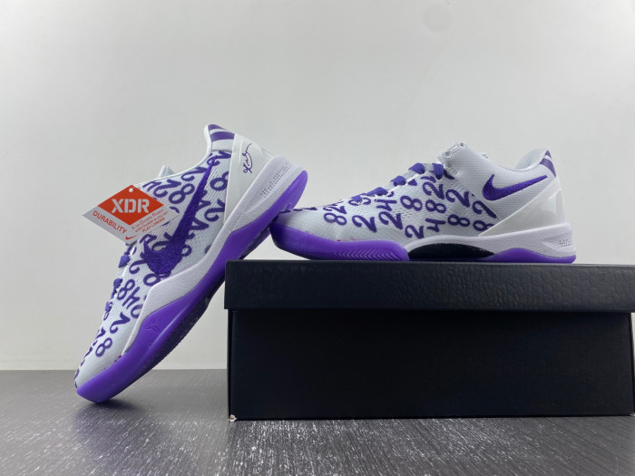 nike kobe 8 protro "white/court purple" fq3549-100