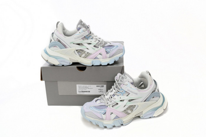 belanciaga Track 2 Sneaker Military Black Pale White Purple 568615 W2GN3 9045