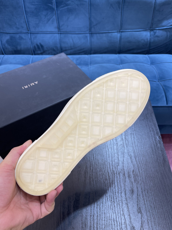 amiri* appliquéd leather and canvas sneakers