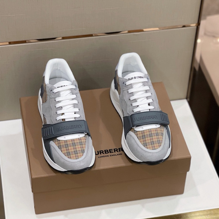 Bur*berry Vintage Check, Leather and Mesh Sneakers