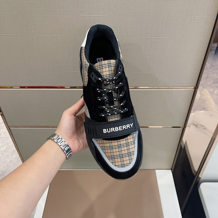 Bur*berry Vintage Check, Leather and Mesh Sneakers