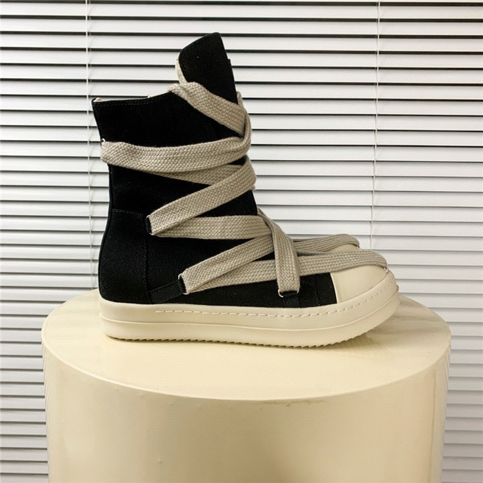 rick owens drkshdw hexa high black pearl milk fat lace