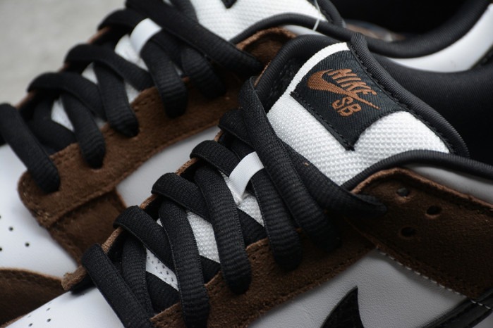 nike sb dunk low white black trail end brown - 304292-102